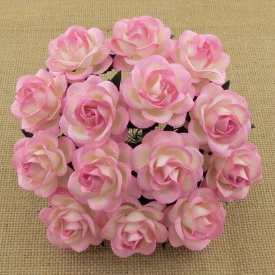 35mm 2-Tone Baby Pink/White Trellis Roses - Promlee Flowers