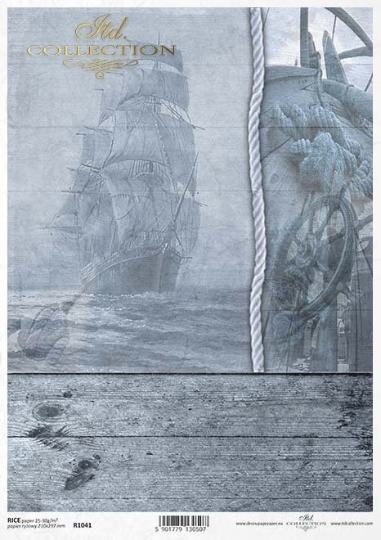 Foggy Ship Decoupage Paper - ITD Collection