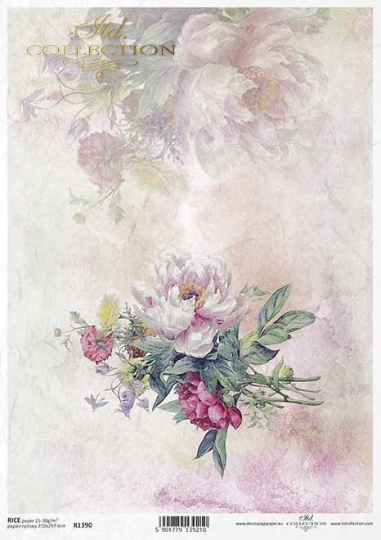 Flowers, Peonies Rice Paper - ITD Collection