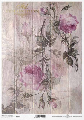 Flowers, Roses on Boards Rice Paper - ITD Collection