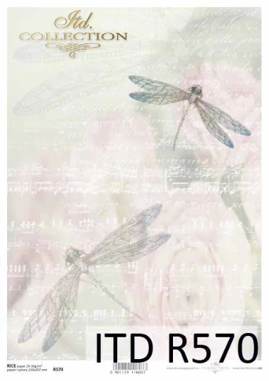 Dragonflies Caught on the Fly Rice Paper - ITD Collection