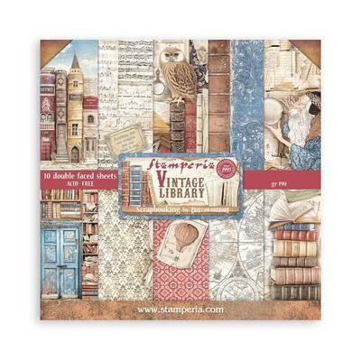 Vintage Library 8x8 - Stamperia