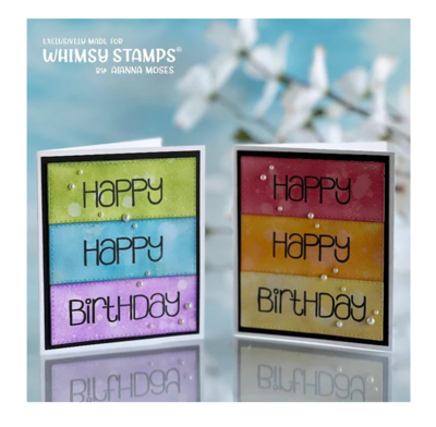 Sentiment Tiles - Happy Birthday - Whimsy Stamps