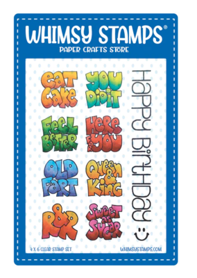 Sentiment Tiles - Happy Birthday - Whimsy Stamps