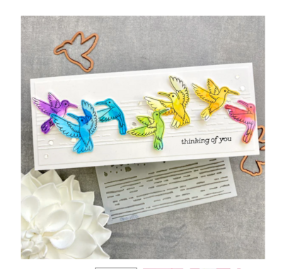 Hummingbird Textures Stencil - Spellbinders