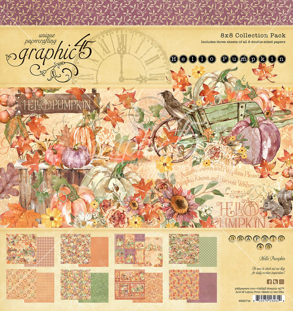 Hello Pumpkin 8x8 - Graphic 45