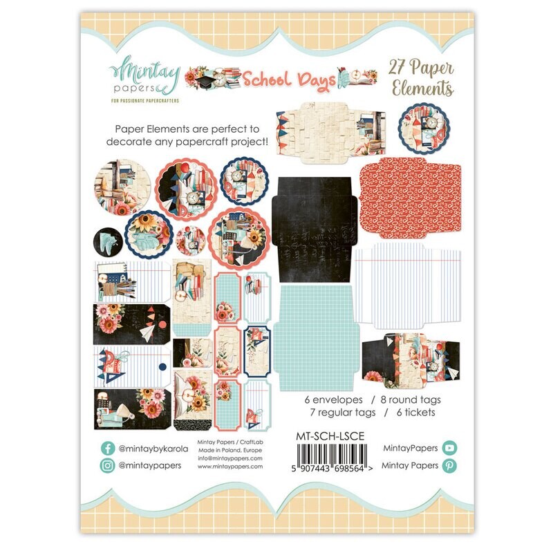 School Days Paper Elements - Mintay Papers