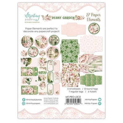Peony Garden Paper Elements - Mintay Papers