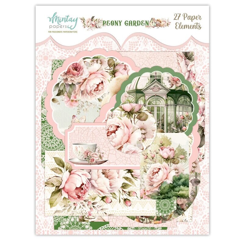 Peony Garden Paper Elements - Mintay Papers Peony Garden Paper Elements - Mintay Papers