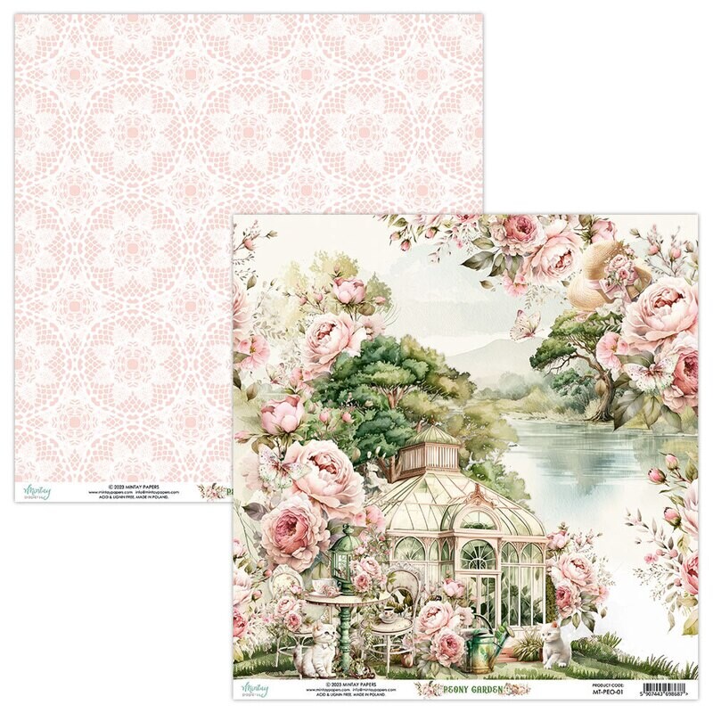 Peony Garden 12x12 - Mintay Papers