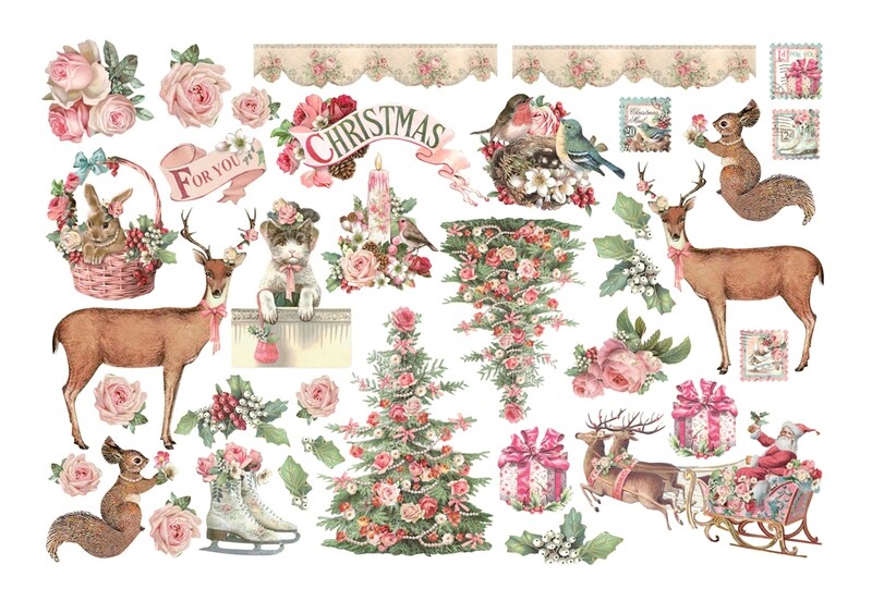 Pink Christmas Ephemera - Stamperia