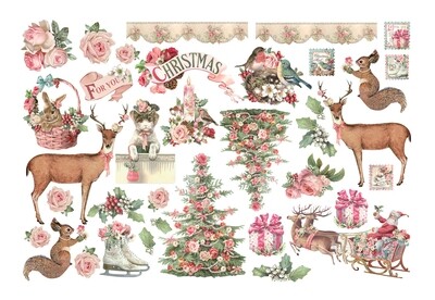 Pink Christmas Ephemera - Stamperia