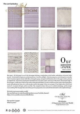 Provence 2 Scented with Lavender A4 Rice Paper Set - ITD Collection