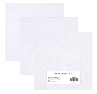 6x6 Watercolor Resist Paper - Spellbinders Serenade of Autumn