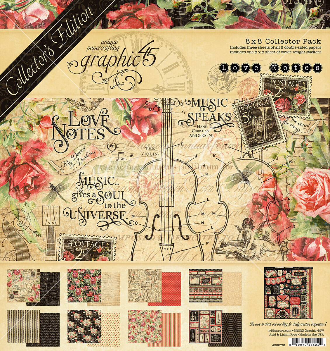 Love Notes 8x8 w/ Stickers - Graphic 45 Collector&#39;s Edition