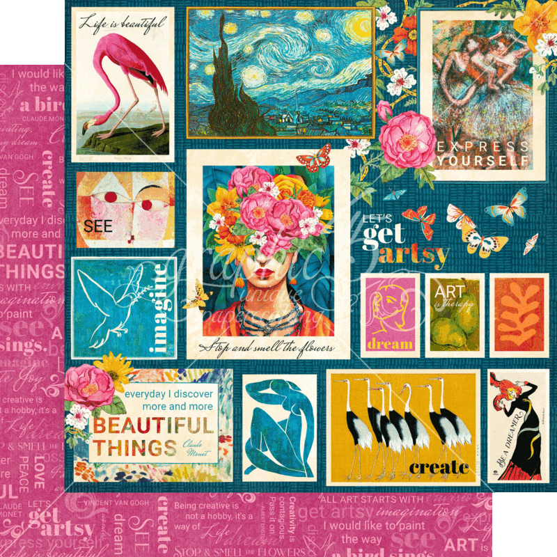 Let's Get Artsy 12x12 - Graphic 45 Collection w/ Stickers