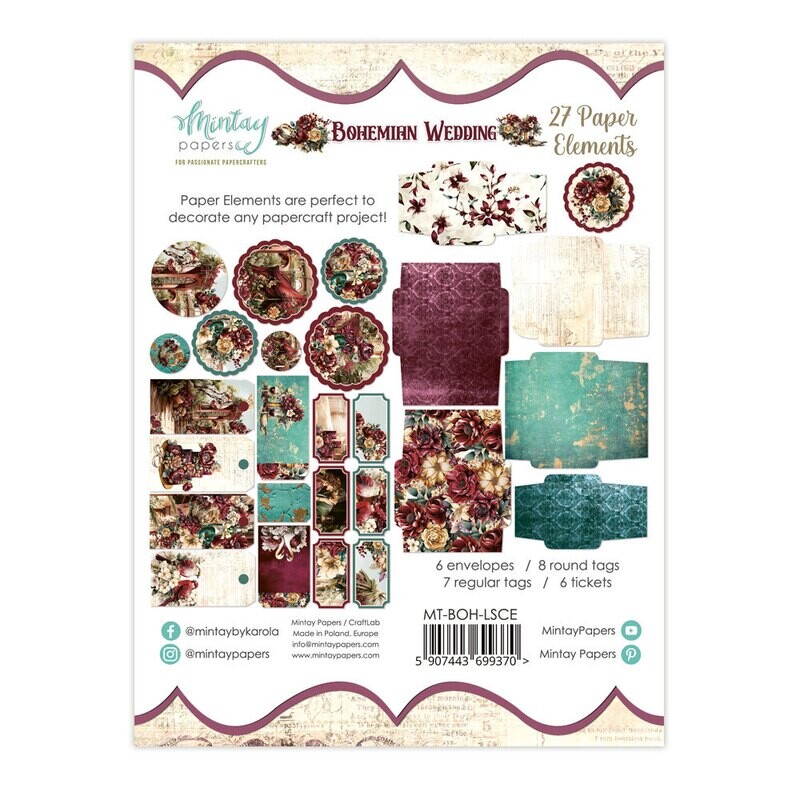 Bohemian Wedding Paper Elements - Mintay Papers