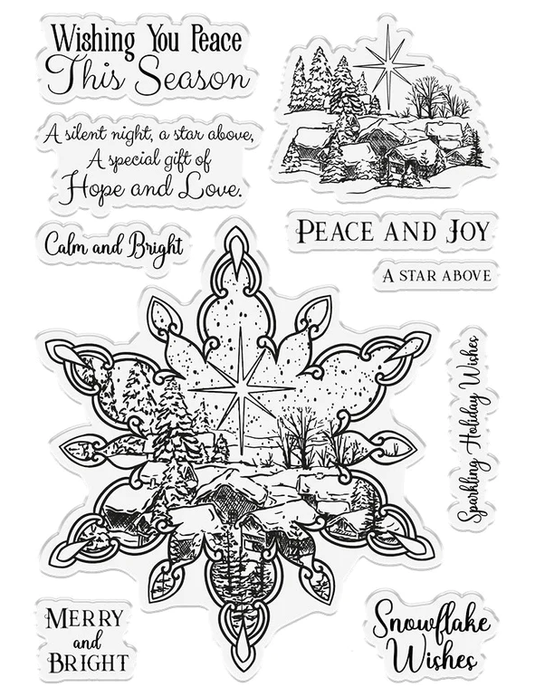 Snowy Village Stamp Set - Crafter's Companion In The Frame Snowflake Stories