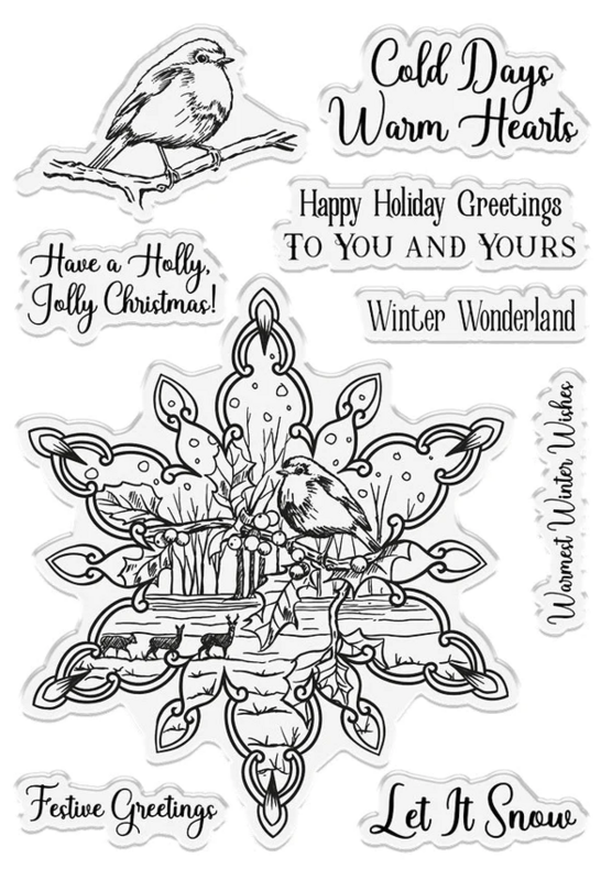 Nature's Winter Stamp Set - Crafter's Companion In The Frame Snowflake Stories