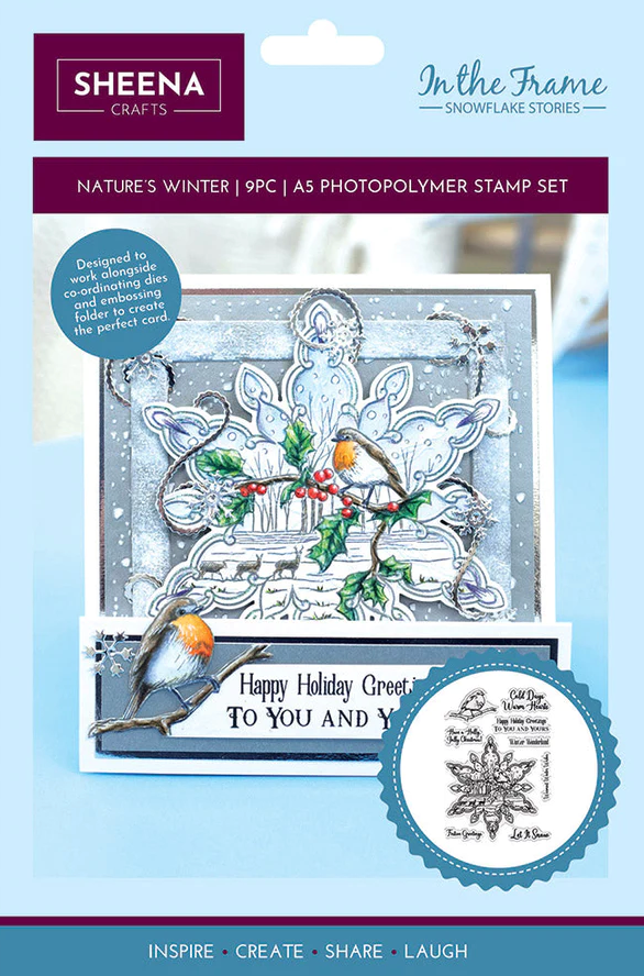 Nature&#39;s Winter Stamp Set - Crafter&#39;s Companion In The Frame Snowflake Stories