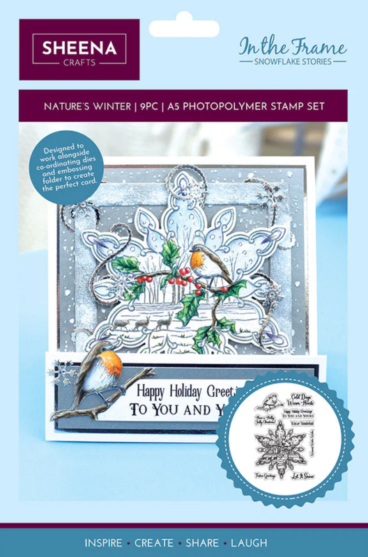 Nature&#39;s Winter Stamp Set - Crafter&#39;s Companion In The Frame Snowflake Stories