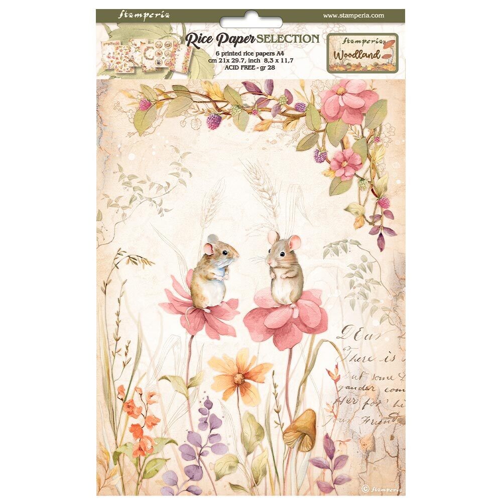 Woodland Selection 6pk A4 - Stamperia Romantic Collection