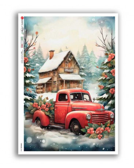 Vintage Red Truck A4 - Paper Designs