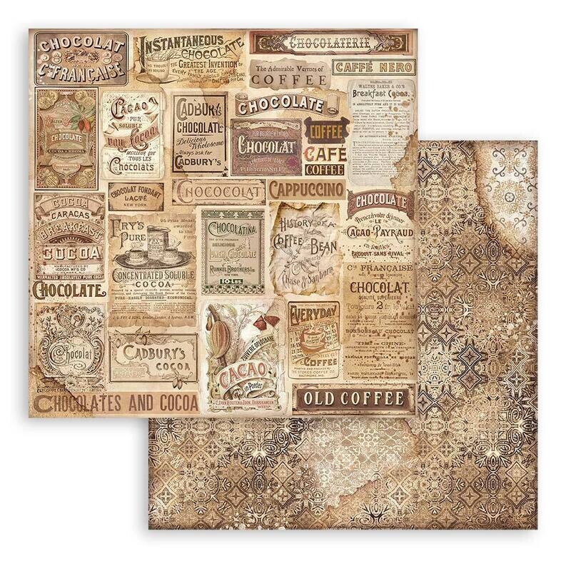 Coffee and Chocolate Backgrounds 8x8 - Stamperia