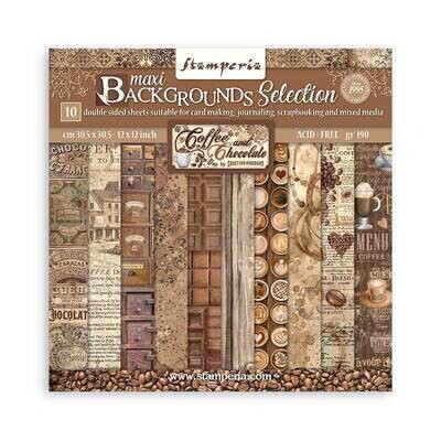 Coffee and Chocolate Backgrounds 12x12 - Stamperia