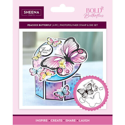 Peacock Butterfly Stamp &amp; Die Set - Crafter&#39;s Companion Bold Butterflies