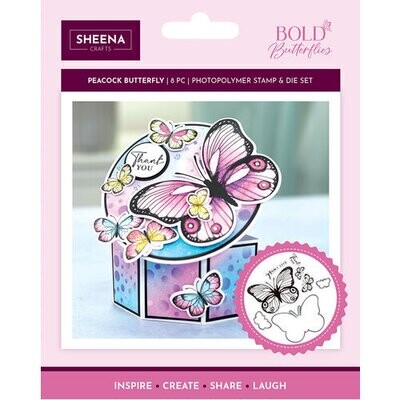 Peacock Butterfly Stamp &amp; Die Set - Crafter&#39;s Companion Bold Butterflies