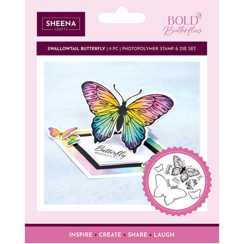 Swallowtail Butterfly Stamp &amp; Die Set - Crafter&#39;s Companion Bold Butterflies