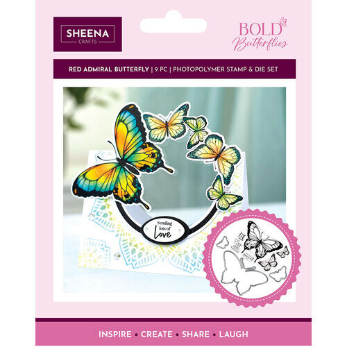Red Admiral Butterfly Stamp & Die Set - Crafter's Companion Bold Butterflies