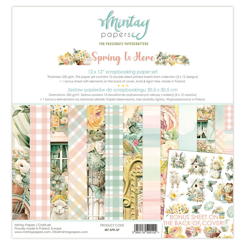 Spring is Here 12x12 - Mintay Papers