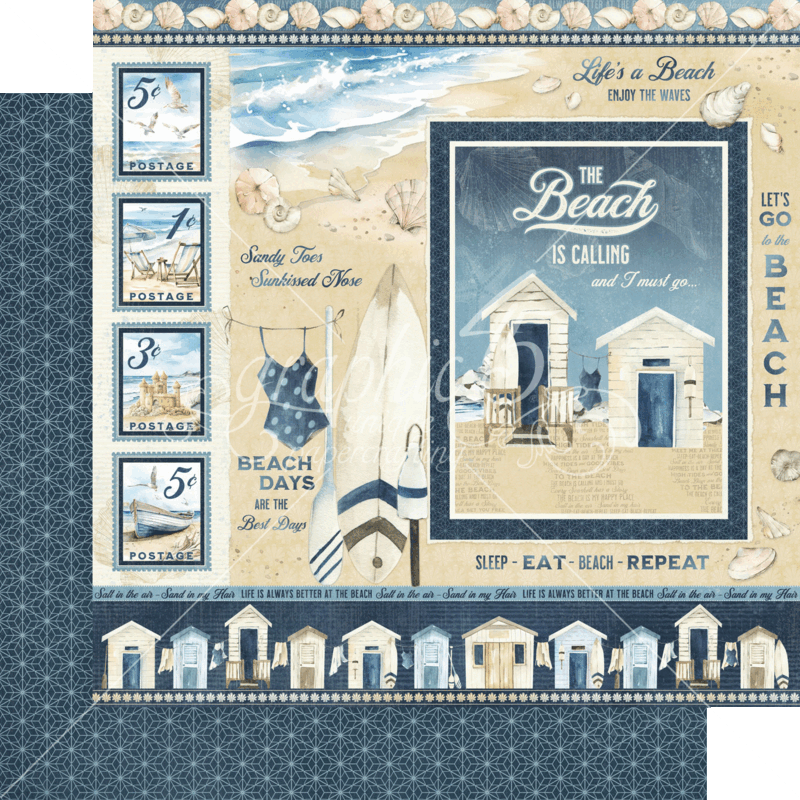 The Beach is Calling 12x12 - Graphic 45 Collection w/ Stickers