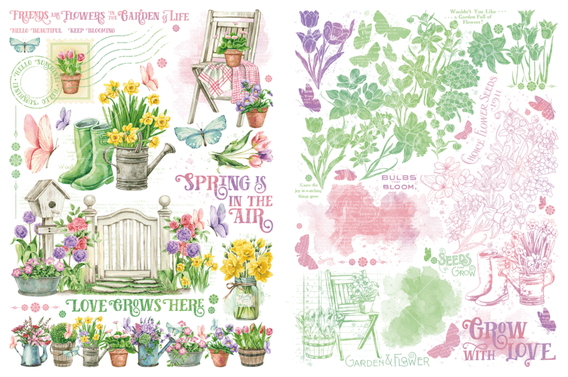 Grow with Love - Graphic 45 Rub-On Transfers