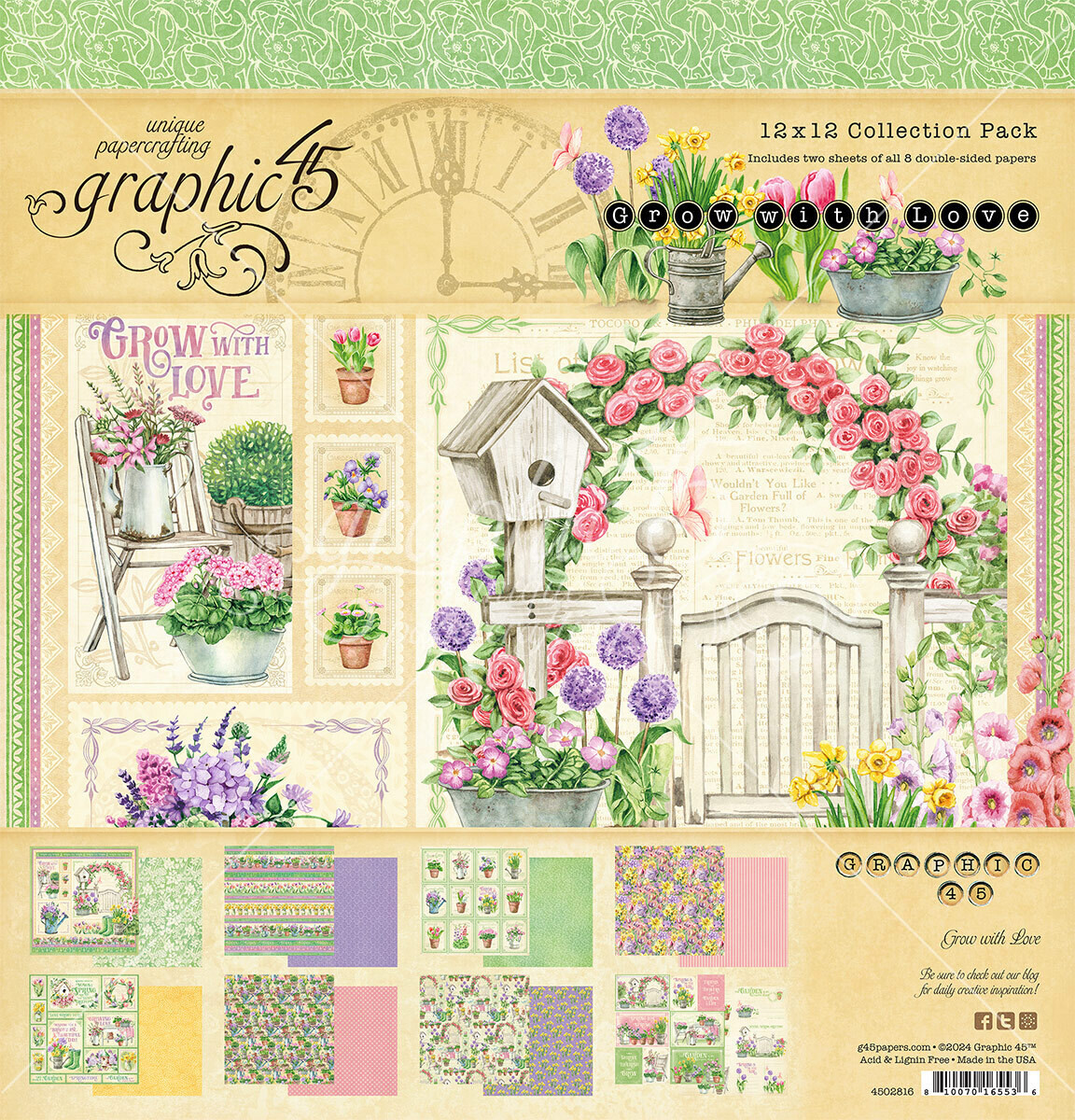 Grow with Love 12x12 - Graphic 45 Collection w/ Stickers