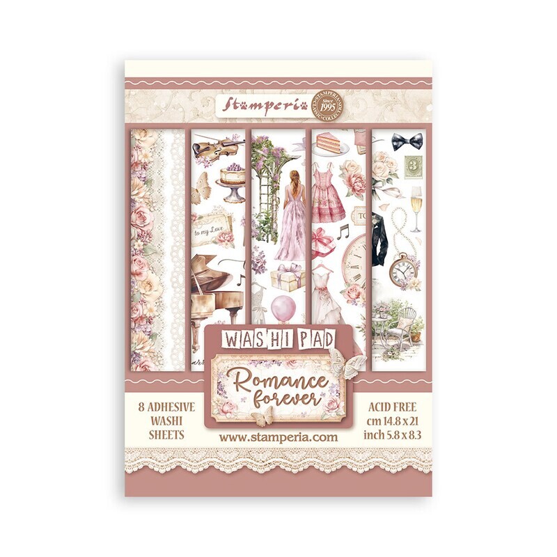 A5 Washi Pad - Stamperia Romance Forever A5 Washi Pad - Stamperia Romance Forever
