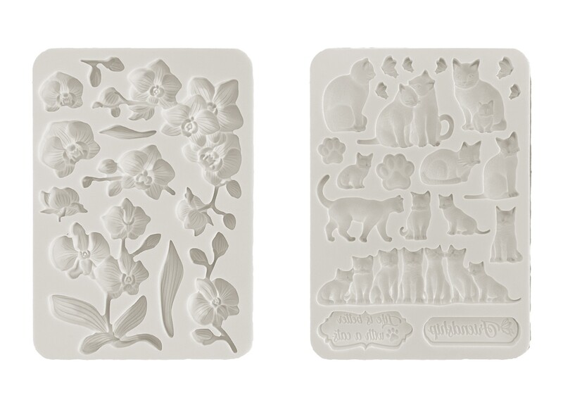 Orchids and Cats A5 Silicone Mold - Stamperia