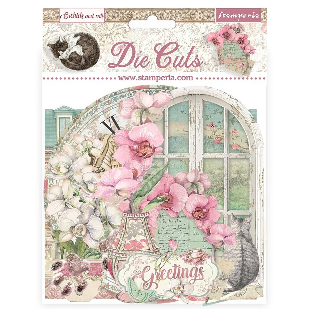 Orchids and Cats World Die Cuts - Stamperia