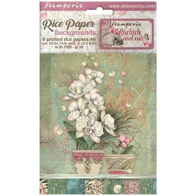 Orchids and Cats Selection 8pk A6 - Stamperia