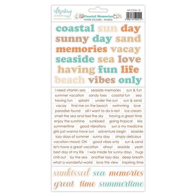 Coastal Memories Words Stickers - Mintay Papers