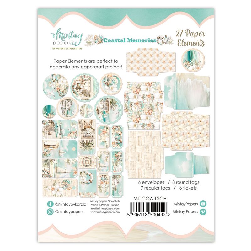 Coastal Memories Paper Elements - Mintay Papers