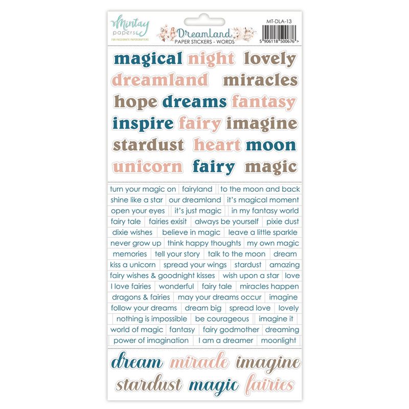 Dreamland Words Stickers - Mintay Papers