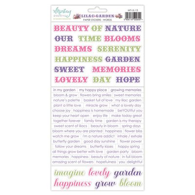 Lilac Garden Words Stickers - Mintay Papers