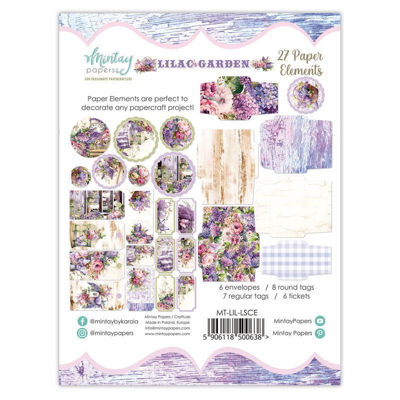 Lilac Garden Paper Elements - Mintay Papers