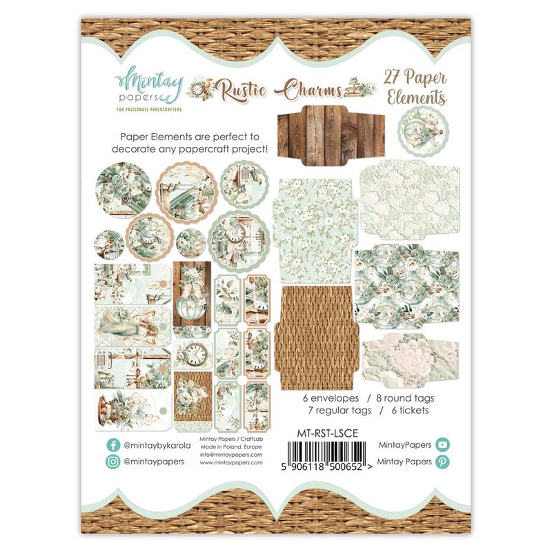 Rustic Charms Paper Elements - Mintay Papers