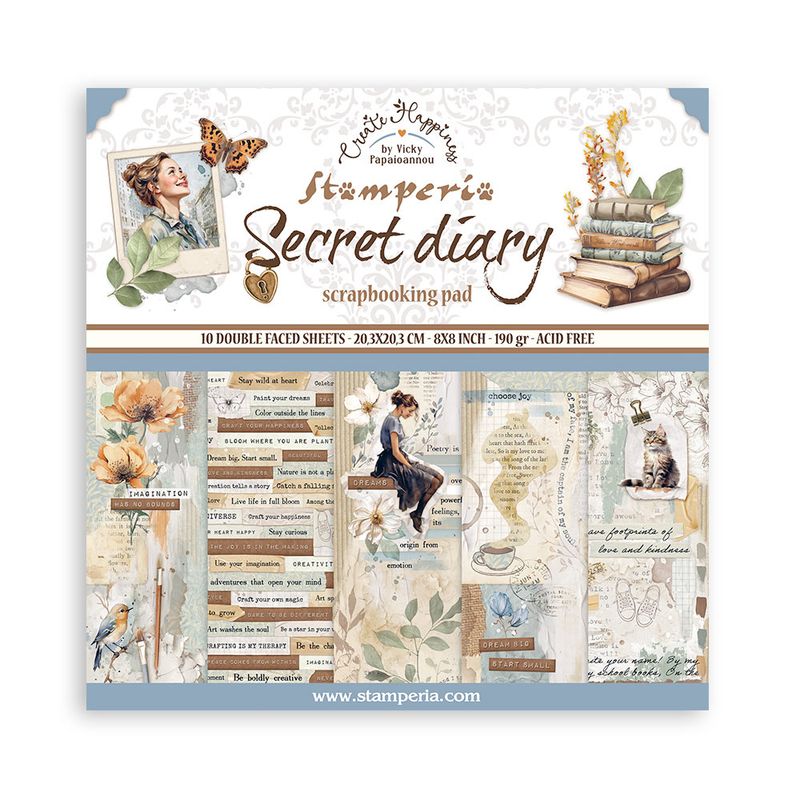 Secret Diary 8x8 - Stamperia Create Happiness Secret Diary 8x8 - Stamperia Create Happiness