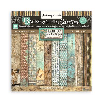 Fortune Backgrounds Land of Pharaohs 8x8 - Stamperia Cristina Radovan