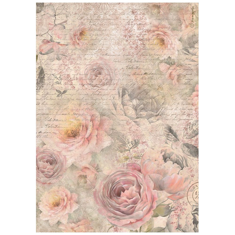 Shabby Rose A4 - Stamperia, Design: Rose Pattern